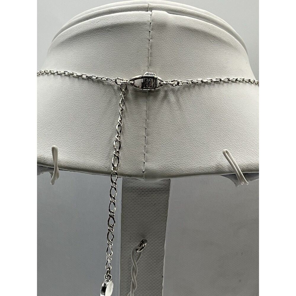 Givenchy Vintage Silver Tone Sparkling Rhinestone Faux Pearl Y Drop‎ Necklace - Picture 5 of 14